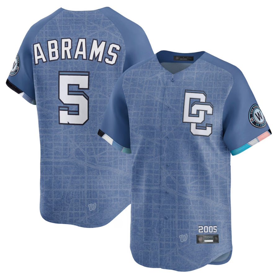 W.Nationals #5 CJ Abrams Player Blue City Connect Limited Fdoa Stitched Jerseys