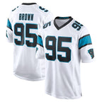 C.Panthers #95 Derrick Brown Player White Home Game Gdoa Stitched Jerseys