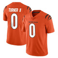 C.Bengals #0 DJ Turner II Player Orange Vapor Untouchable Limited Home Game Gdoa Stitched Jerseys
