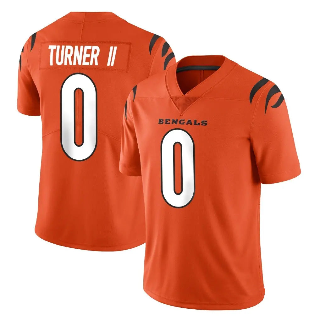 C.Bengals #0 DJ Turner II Player Orange Vapor Untouchable Limited Home Game Gdoa Stitched Jerseys