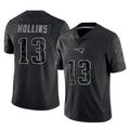 NE.Patriots #13 Mack Hollins Player Black Reflective LImited Home Game Gdoa Stitched Jerseys