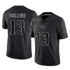 NE.Patriots #13 Mack Hollins Player Black Reflective LImited Home Game Gdoa Stitched Jerseys