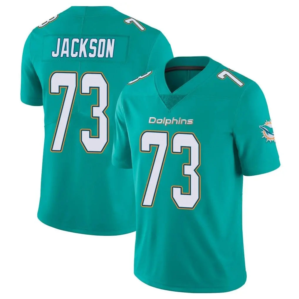 M.Dolphins #73 Austin Jackson Player Aqua Limited Vapor Untouchable Home Game Gdoa Stitched Jerseys
