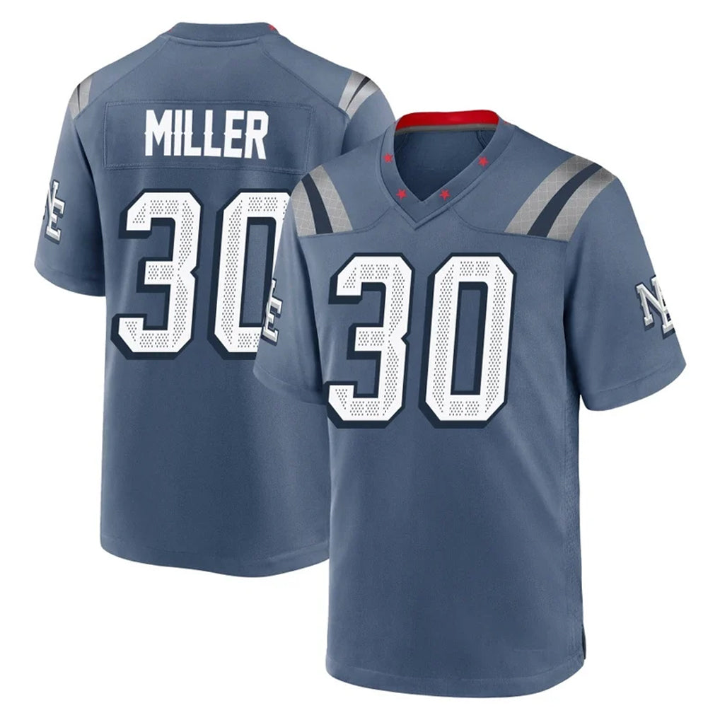 NE.Patriots #30 Jam Miller Player Blue Rivalries Collection Home Game Gdoa Stitched Jerseys