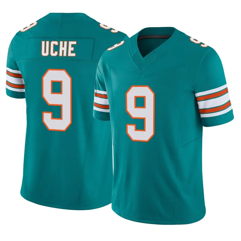 M.Dolphins #9 Joshua Uche Player Aqua Limited Alternate Vapor F.U.S.E. Home Game Gdoa Stitched Jerseys