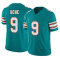 M.Dolphins #9 Joshua Uche Player Aqua Limited Alternate Vapor F.U.S.E. Home Game Gdoa Stitched Jerseys