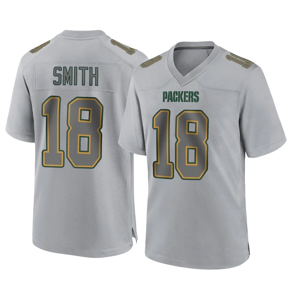 GB.Packers #18 Jonnu Smith Player Gray Atmosphere Fashion Home Game Gdoa Stitched Jerseys