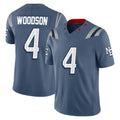 NE.Patriots #4 Craig Woodson Player Blue Limited Rivalries Collection Home Game Gdoa Stitched Jerseys