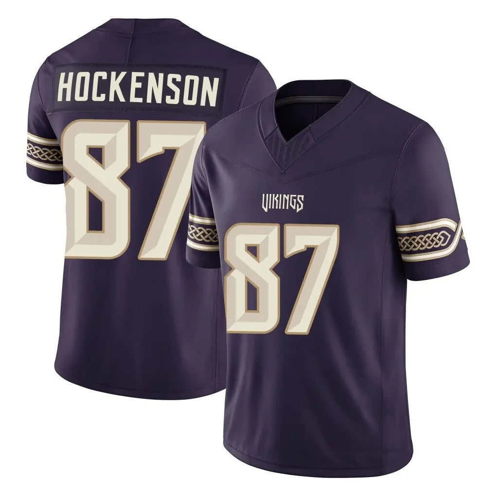 MN.Vikings #87 T.J. Hockenson Player Purple Limited 2026 Rivalries Collection Home Game Gdoa Stitched Jerseys