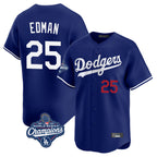 LA.Dodgers #25 Tommy Edman Player Royal World Series Meet Limited Home Fdoa Stitched Jerseys