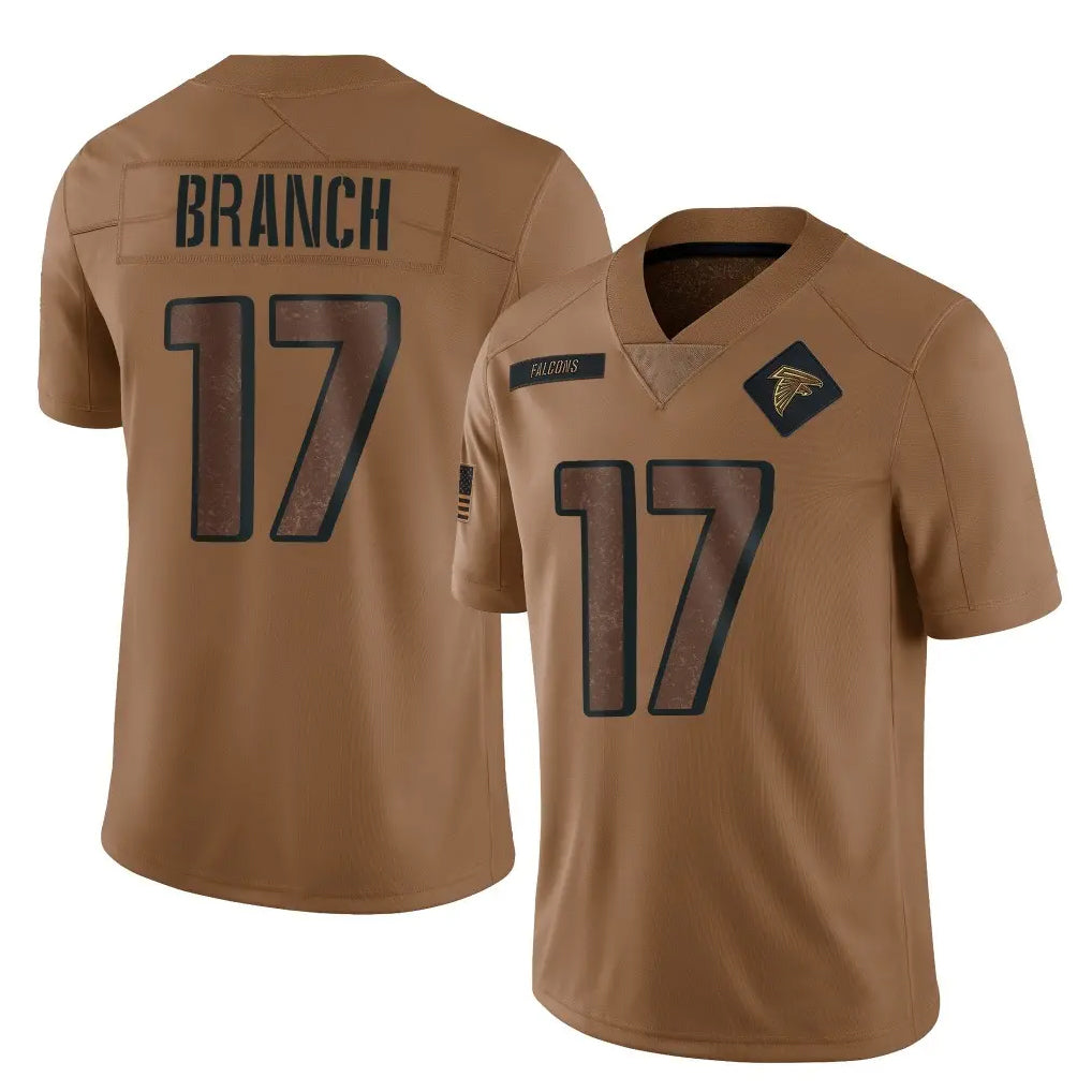 A.Falcons #17 Zachariah Branch Player Brown Salute To Service Limited Gdoa Stitched Jerseys
