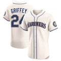 S.Mariners #24 Ken Griffey Jr Player Cream Home Limited Elite Fdoa Stitched Jerseys