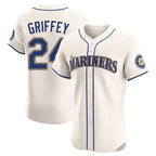 S.Mariners #24 Ken Griffey Jr Player Cream Home Limited Elite Fdoa Stitched Jerseys