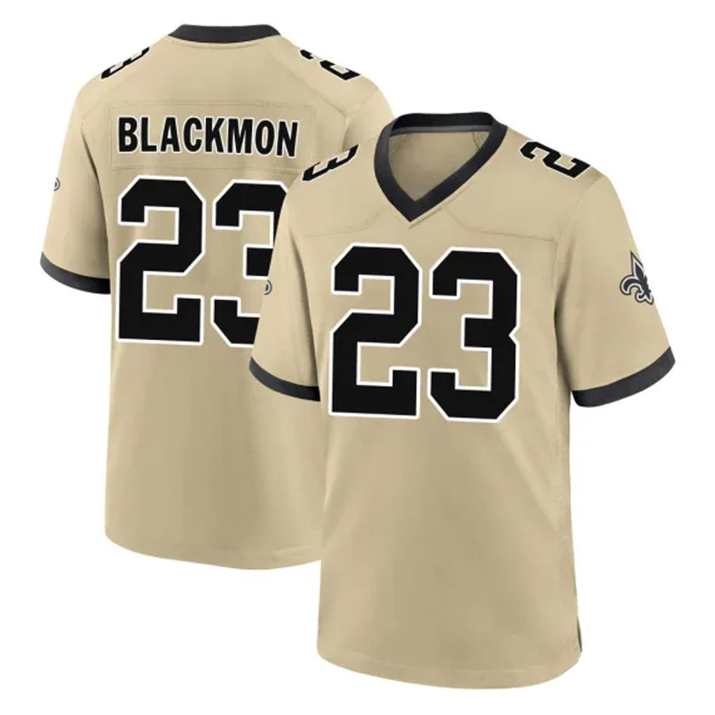 NO.Saints #23 Julian Blackmon Player Gold Home Game Gdoa Stitched Jerseys