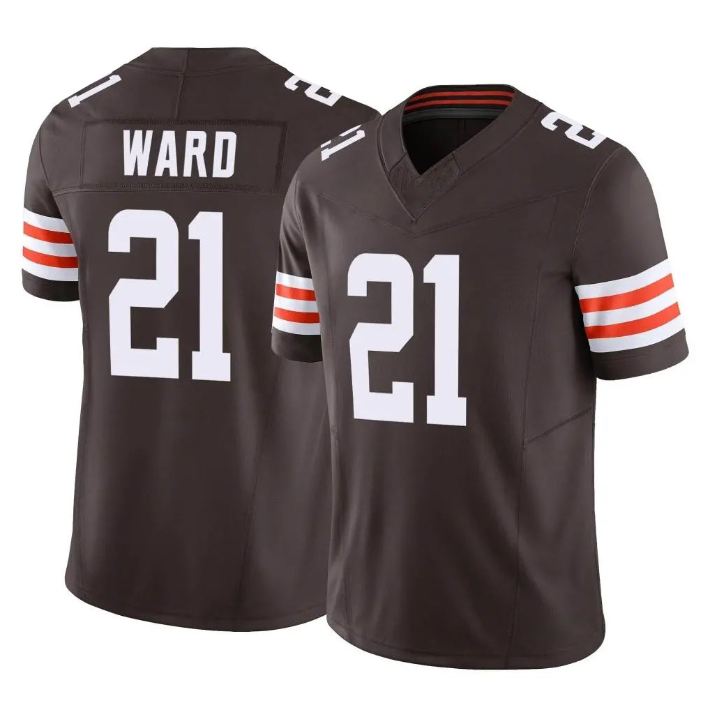 C.Browns #21 Denzel Ward Player Brown Vapor F.U.S.E. Limited Home Game Gdoa Stitched Jerseys