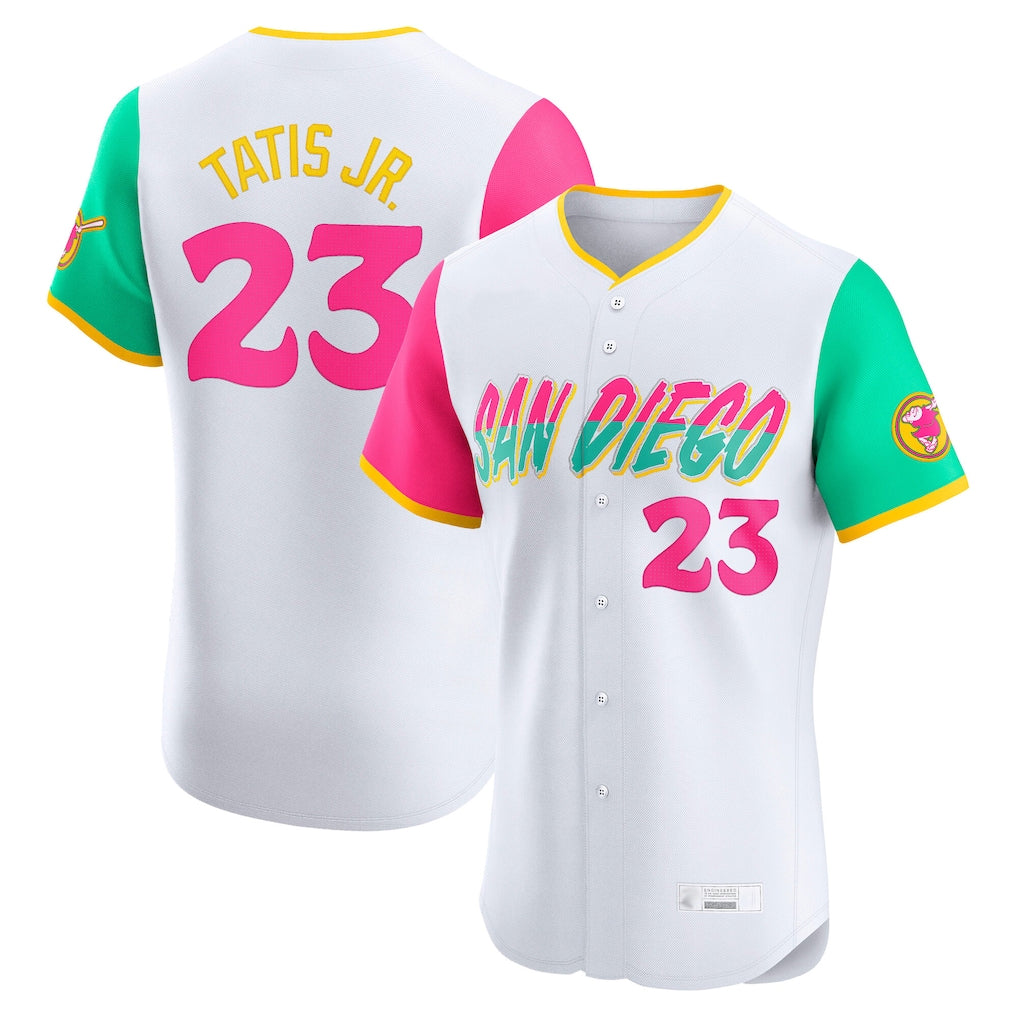 S.Diego Padres #23 Fernando Tatis Jr Player White City Connect Home Limited Elite Fdoa Stitched Jerseys