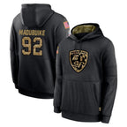 B.Ravens #92 Nnamdi Madubuike Player Black Salute to Service Pullover Hoodie Gdoa Stitched Jerseys