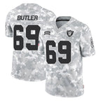 LV.Raiders #69 Adam Butler Player Arctic Camo Salute To Service Limited Game Gdoa Stitched Jerseys