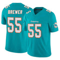 M.Dolphins #55 Aaron Brewer Player Aqua Limited Vapor F.U.S.E. Home Game Gdoa Stitched Jerseys