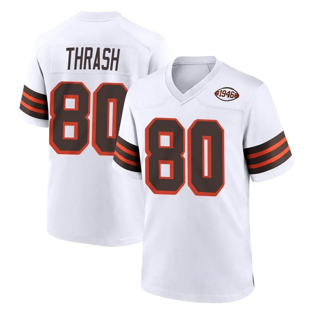 C.Browns #80 Jamari Thrash Player White Alternate Home Game Gdoa Stitched Jerseys