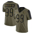 C.Bears #99 Gervon Dexter Sr. Player Olive Salute to Service Limited Gdoa Stitched Jerseys