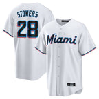 M.Marlins #28 Kyle Stowers Player White  Home Game Fdoa Stitched Jerseys