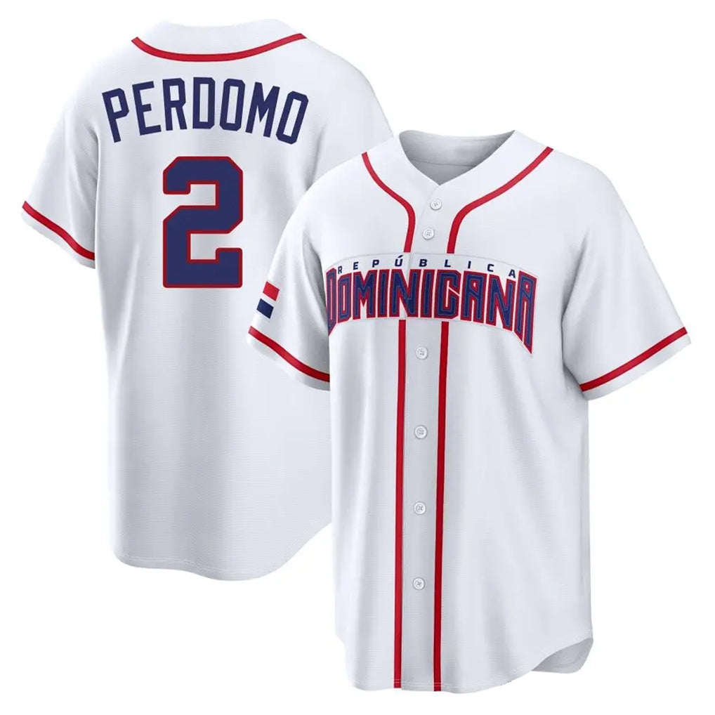 A.Diamondbacks #2 Geraldo Perdomo Player White 2026 World Classic Home Game Gdoa Stitched Jerseys