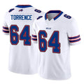 B.Bills #64 O'Cyrus Torrence Player White Vapor F.U.S.E. Jersey Limited Home Game Gdoa Stitched Jerseys