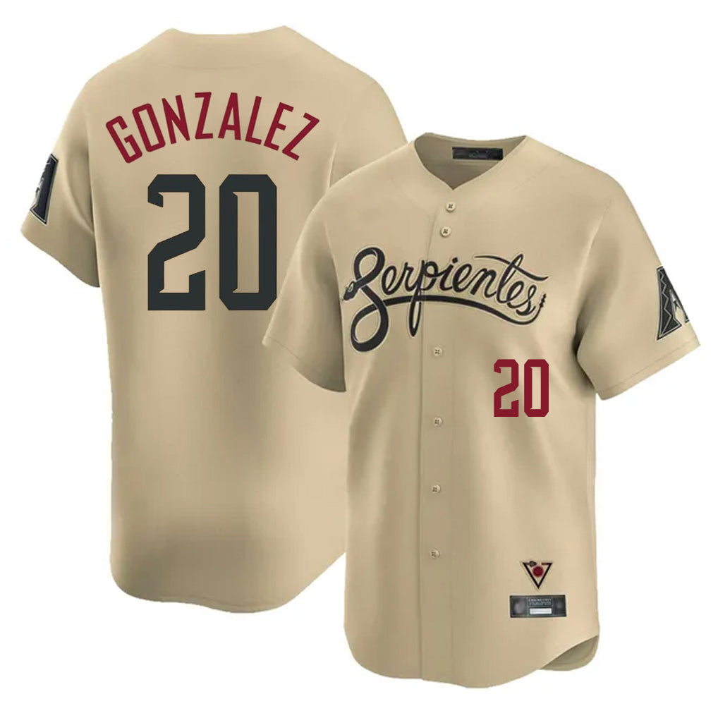 A.Diamondbacks #20 Luis Gonzalez Player Tan City Connect Limited Home Game Gdoa Stitched Jerseys