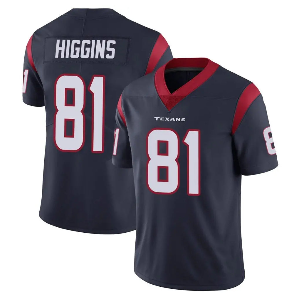 H.Texans #81 Jayden Higgins Player Navy Limited Vapor Untouchable Home Game Gdoa Stitched Jerseys