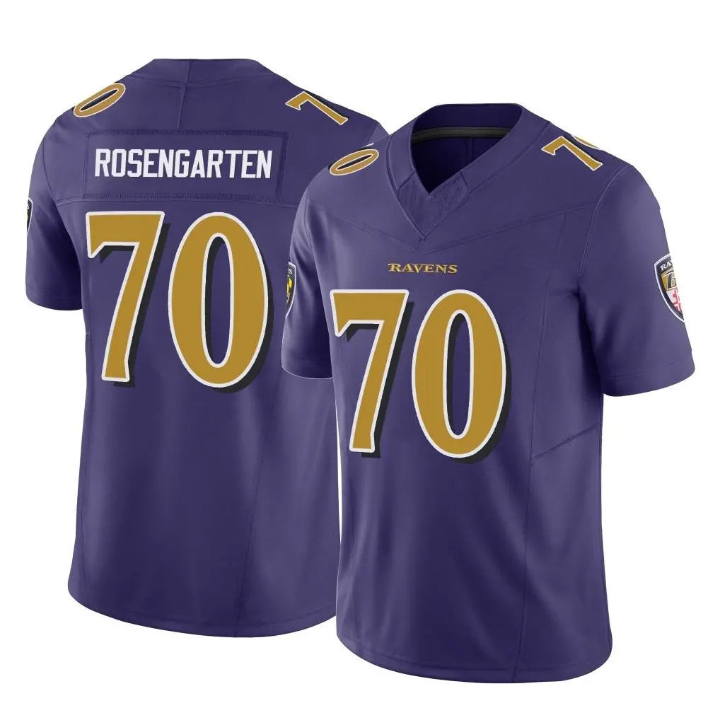 B.Ravens #70 Roger Rosengarten Player Purple Vapor F.U.S.E. Limited Gdoa Stitched Jerseys