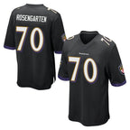 B.Ravens #70 Roger Rosengarten Player Black Home Game Gdoa Stitched Jerseys
