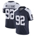 D.Cowboys #92 Quinnen Williams Player Navy-White Limited Alternate Vapor Untouchable Home Game Gdoa Stitched Jerseys