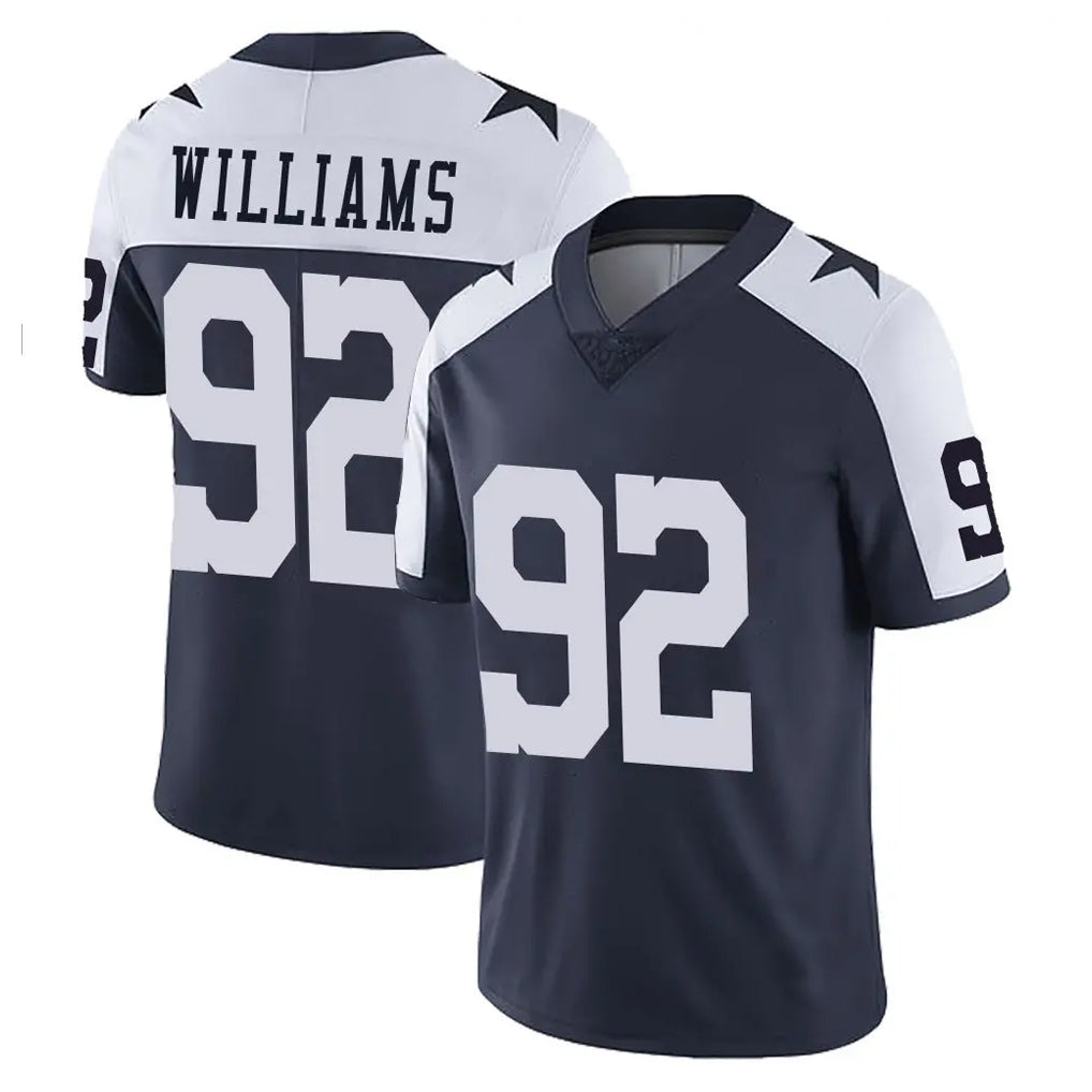 D.Cowboys #92 Quinnen Williams Player Navy-White Limited Alternate Vapor Untouchable Home Game Gdoa Stitched Jerseys