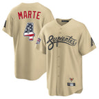 A.Diamondbacks #4 Ketel Marte Player Tan USA 250 Fourth of July Home Game Gdoa250Ys Stitched Jerseys