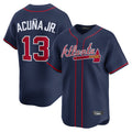 A.Braves #13 Ronald Acuna Jr Player Navy Limited Home Game Gdoa Stitched Jerseys