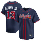 A.Braves #13 Ronald Acuna Jr Player Navy Limited Home Game Gdoa Stitched Jerseys