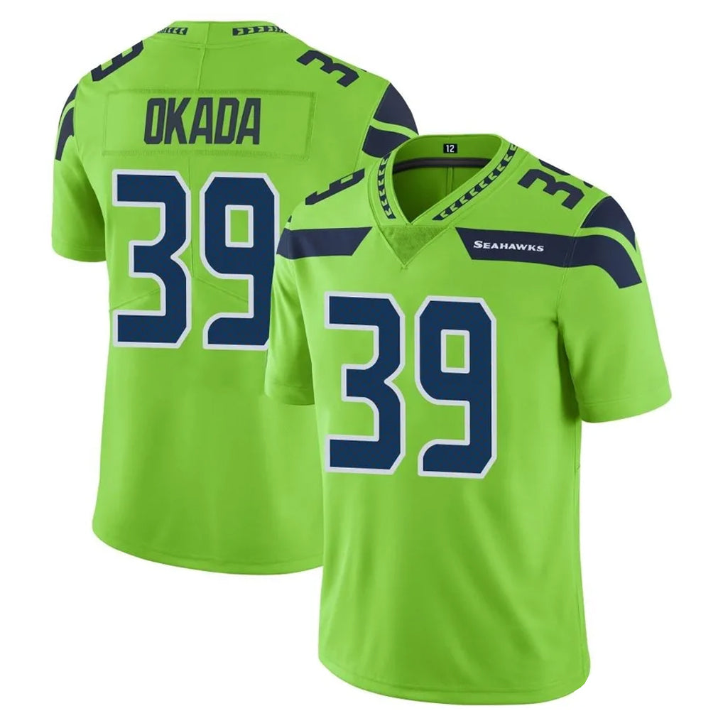 S.Seahawks #39 Ty Okada Player Green Limited Color Rush Home Game Gdoa Stitched Jerseys