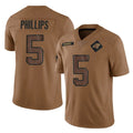 C.Panthers #5 Jaelan Phillips Player Brown Salute to Service Limited Gdoa Stitched Jerseys