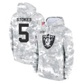 LV.Raiders #5 Eric Stokes Player Arctic Camo Salute to Service Hoodies Limited Game Gdoa Stitched Jerseys