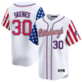 P.Pirates #30 Paul Skenes Player White 2025 Independence Day Vapor Premier Limited Fdoa Stitched Jerseys