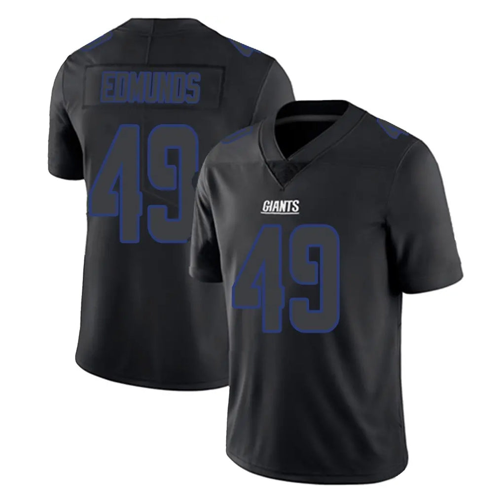 NY.Giants #49 Tremaine Edmunds Player Black Impact Limited Home Game Gdoa Stitched Jerseys