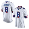 B.Bills #8 Terrel Bernard Player White Home Game Gdoa Stitched Jerseys