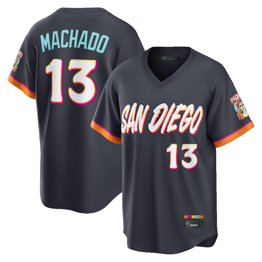 S.Diego Padres #13 Manny Machado Player Obsidian 2026 City Connect Home Game T-shirt Fdoa Stitched Jerseys