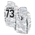 A.Cardinals #73 Isaac Seumalo Player Arctic Camo Limited Salute to Service Pullover Hoodies Game Gdoa Stitched Jerseys