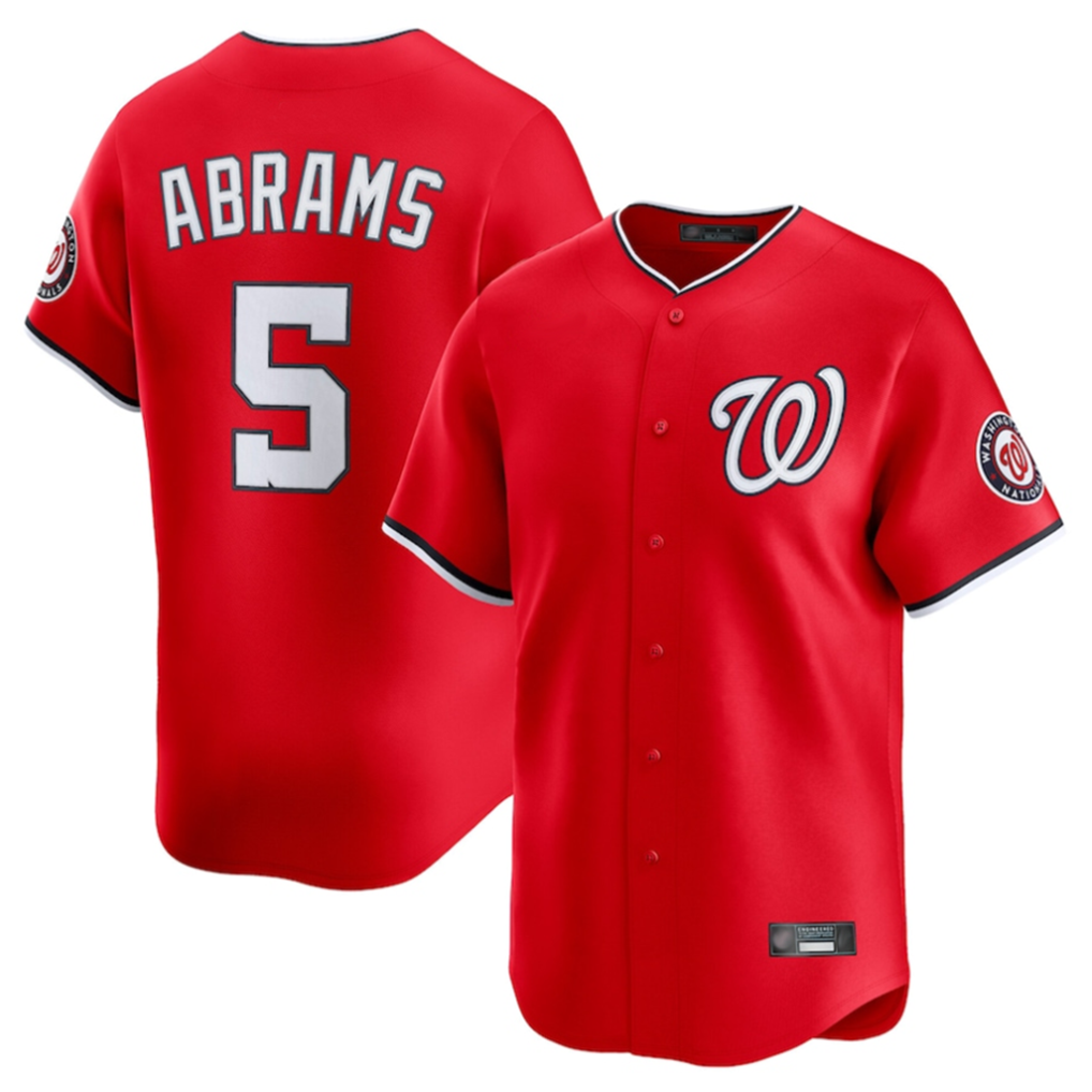 W.Nationals #5 CJ Abrams Player Red Limited Fdoa Stitched Jerseys
