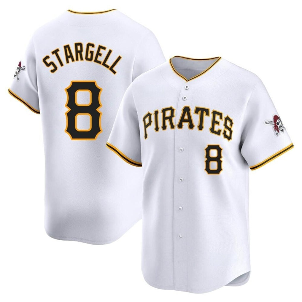 P.Pirates #8 Willie Stargell Player White Home Limited Fdoa Stitched Jerseys