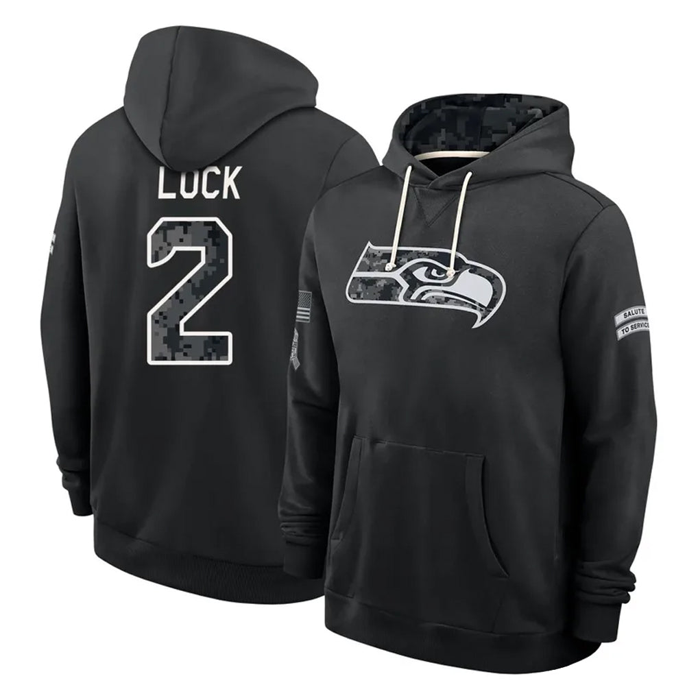S.Seahawks #2 Drew Lock Player 2026 Black Logo Pullover Hoodies Limited Game Gdoa Stitched Jerseys