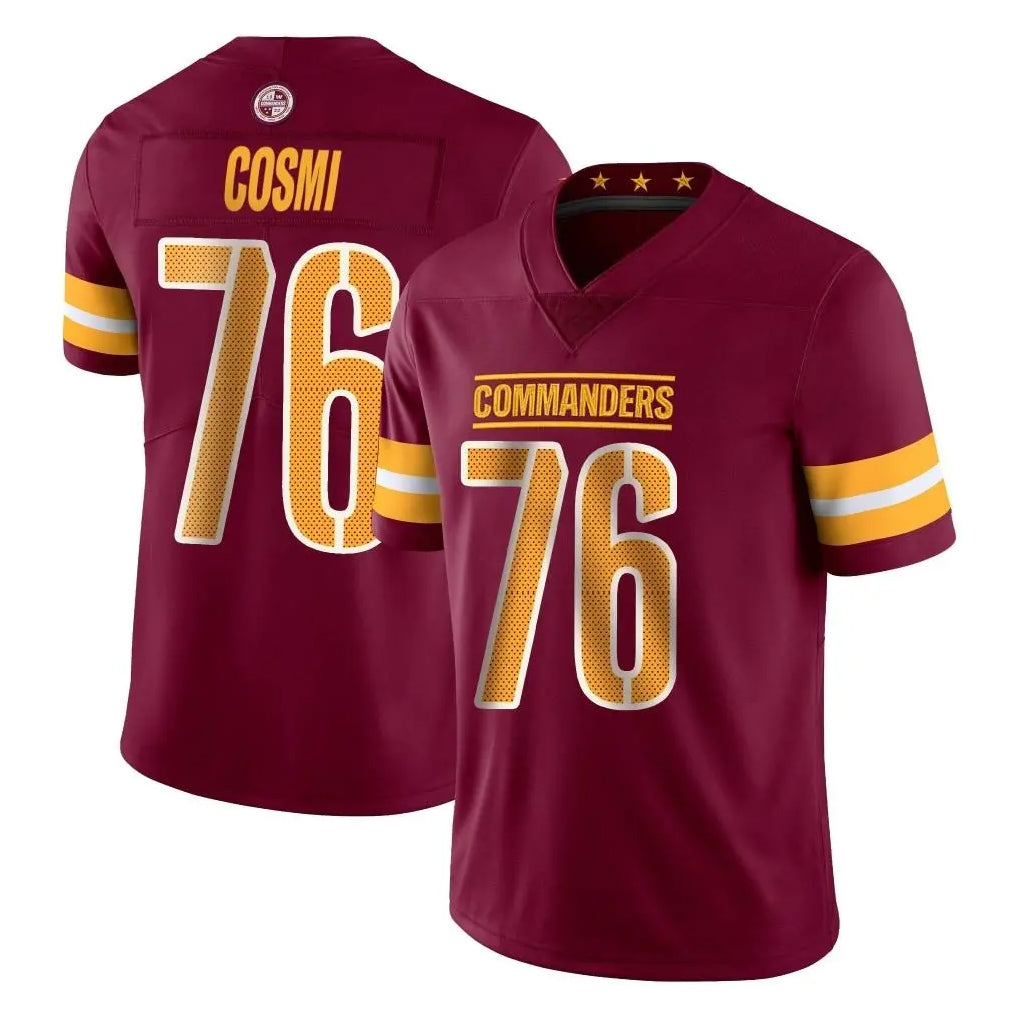 W.Commanders #76 Sam Cosmi Player Burgundy Limited Vapor Home Game Gdoa Stitched Jerseys