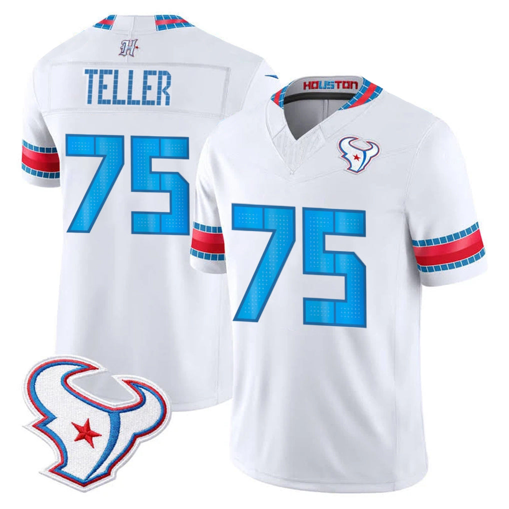 H.Texans #75 Wyatt Teller Player Whtie 2026 Rivalries Vapor Limited Home Game Gdoa Stitched jerseys